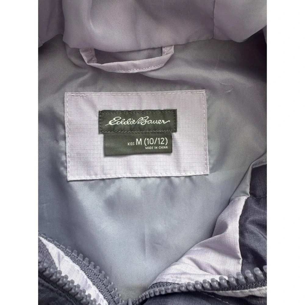 Eddie Bauer Girls Hooded Jacket Kids M‎ 10/12 Polyester Colorblock Lightweight